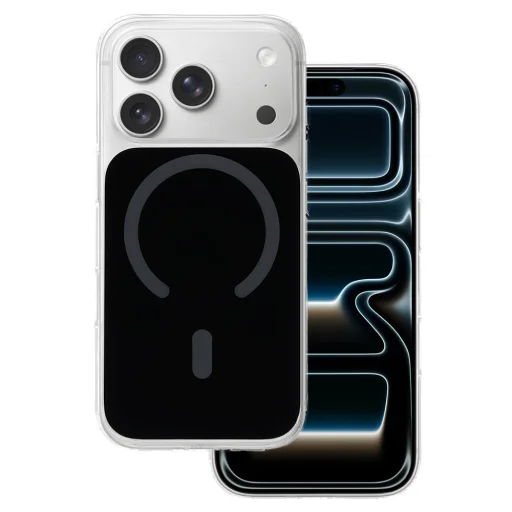 Fényes Magsafe fliptok iPhone 17 Pro Max fekete tok - 1