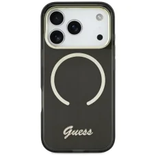 iPhone 17 Guess IML Script Metal MagSafe fekete tok