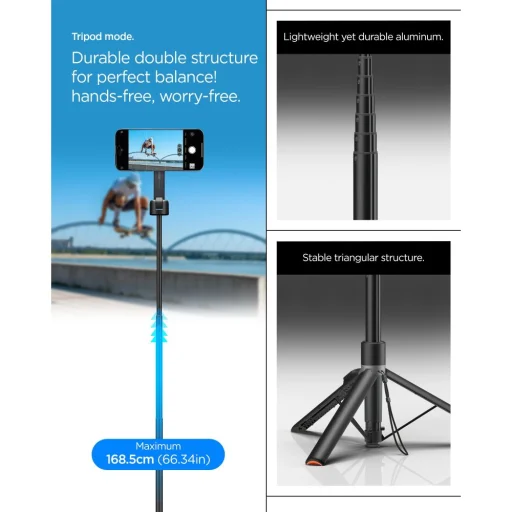 Magsafe Spigen S581w Bluetooth selfie tyč so statívom čierna - 14