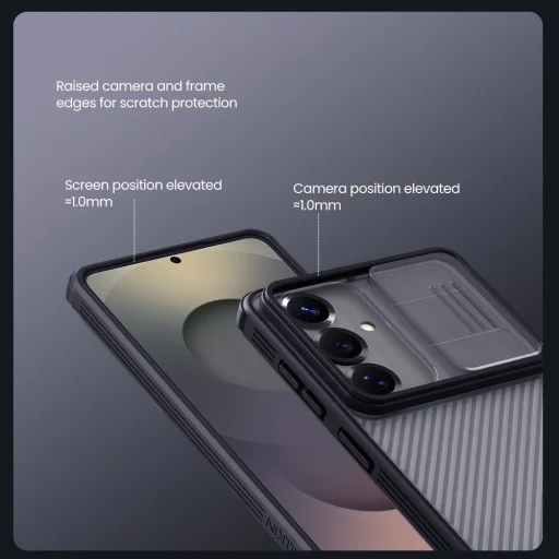 Tvrdé puzdro Nillkin CamShield PRO pre Samsung Galaxy S26 Priehľadné Čierne - 4