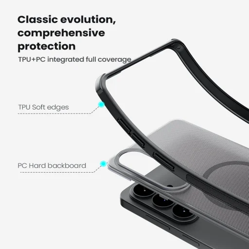 Nillkin Super Frosted PRO Magnetické priehľadné čierne puzdro pre Samsung Galaxy S26 - 5