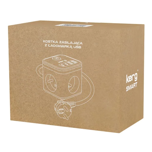 KERG 3-zásuvková elektrická rozvodka + USB-A+USB-C nabíjačka 1,5m 3×1.5mm2 H05VV-F 16A/250V~ Inteligentná biela - 3