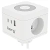 KERG Smart 2-zásuvková rozvodná kocka + USB-A + USB-C nabíjačka + LED svetlo 16A/250V~ biela thumbnail