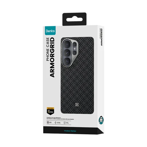 Benks Magnetické puzdro Armor Air Armor Grid Kevlar s kovovým rámom 600D (E050) pre Samsung Galaxy S26 Ultra, čierne - 11