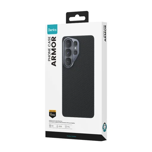 Benks Magnetic Armor Air Kevlar Puzdro s kovovým rámom 600D (J048) Samsung Galaxy S26 čierne - 11