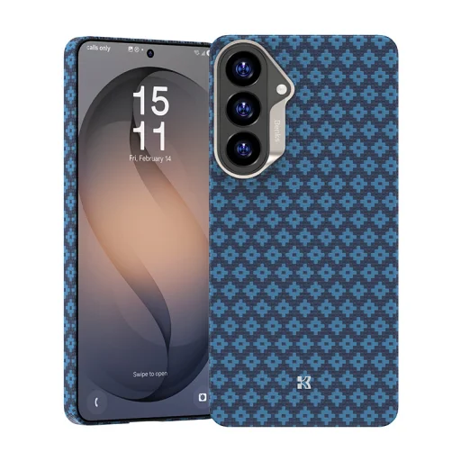 Benks Magnetický Armor Air Armor Grid Kevlarové puzdro s kovovým rámom 600D (A049) pre Samsung Galaxy S26 Plus modré - 1