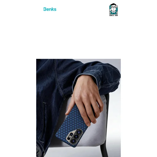 Benks Magnetický Armor Air Armor Grid Kevlarové puzdro s kovovým rámom 600D (A049) pre Samsung Galaxy S26 Plus modré - 4