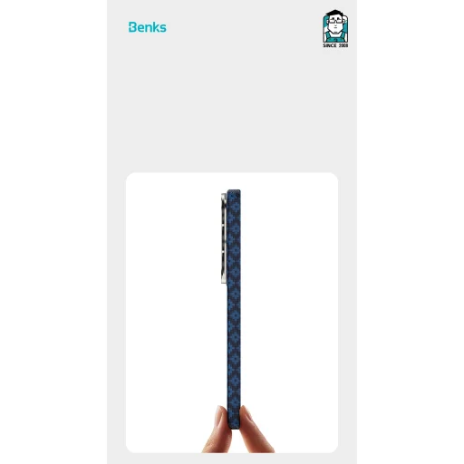 Benks Magnetický Armor Air Armor Grid Kevlarové puzdro s kovovým rámom 600D (A049) pre Samsung Galaxy S26 Plus modré - 6