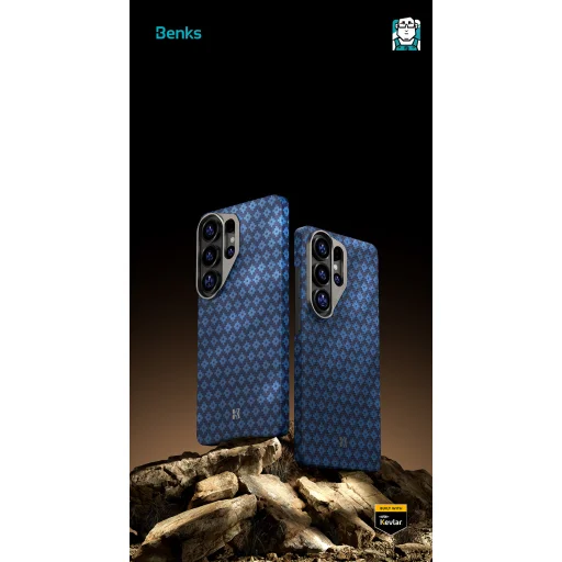 Benks Magnetický Armor Air Armor Grid Kevlarové puzdro s kovovým rámom 600D (A049) pre Samsung Galaxy S26 Plus modré - 9