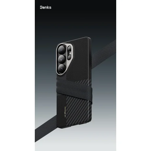 Samsung Galaxy S26 Plus čierne puzdro Benks Montage Magnetic Armor Air Kevlar kovový rám 600D+1500D (F049) - 6