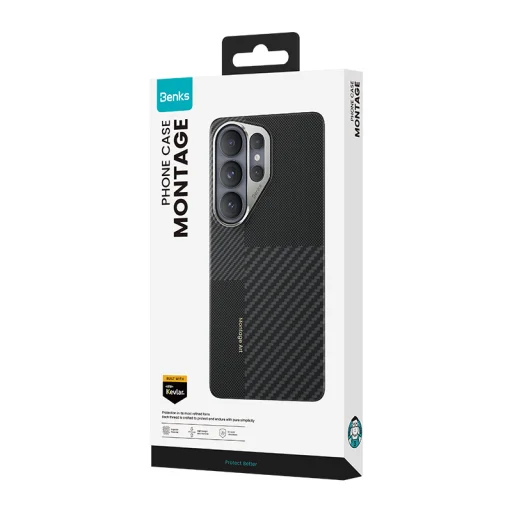 Samsung Galaxy S26 Plus čierne puzdro Benks Montage Magnetic Armor Air Kevlar kovový rám 600D+1500D (F049) - 12