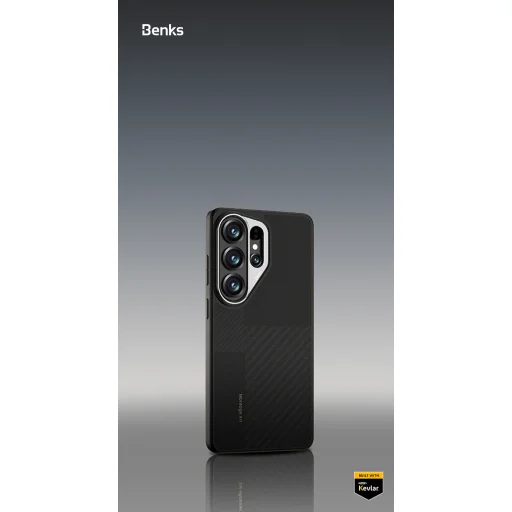 Benks Montage Magnetic Armor Pro Kevlarový obal Kovový rám 600D+1500D (L050) Samsung Galaxy S26 Ultra čierny obal - 5