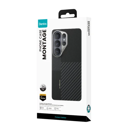Benks Montage Magnetic Armor Pro Kevlarový obal Kovový rám 600D+1500D (L050) Samsung Galaxy S26 Ultra čierny obal - 12