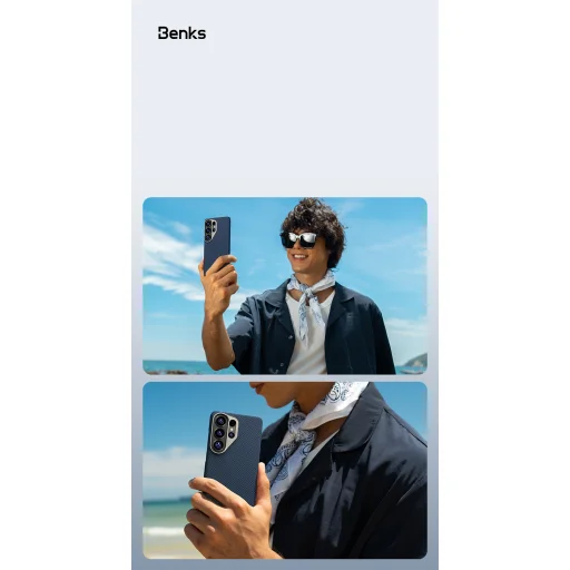 Benks Magnetic Armor Tint Kevlar 1000D (B049) Samsung Galaxy S26 Plus puzdro modré - 8