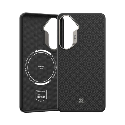 Benks Magnetické Armor Pro kevlarové puzdro s pancierovou mriežkou a kovovým rámom 600D (H048), Samsung Galaxy S26, čierne puzdro - 2