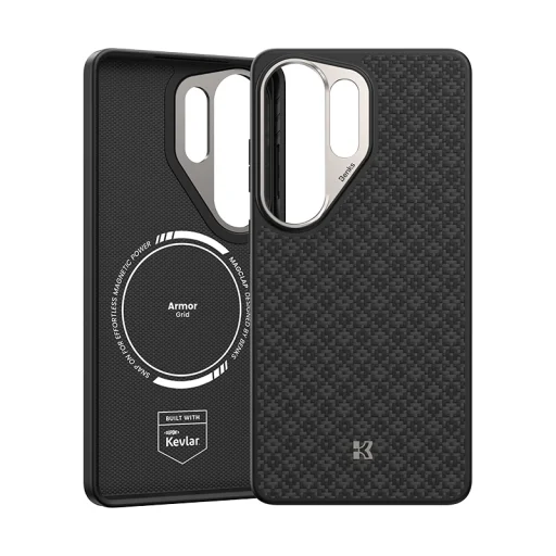 Benks Magnetic Armor Pro Armor Grid Kevlar Flipové puzdro Metal Frame 600D (H050) Samsung Galaxy S26 Ultra čierne puzdro - 2