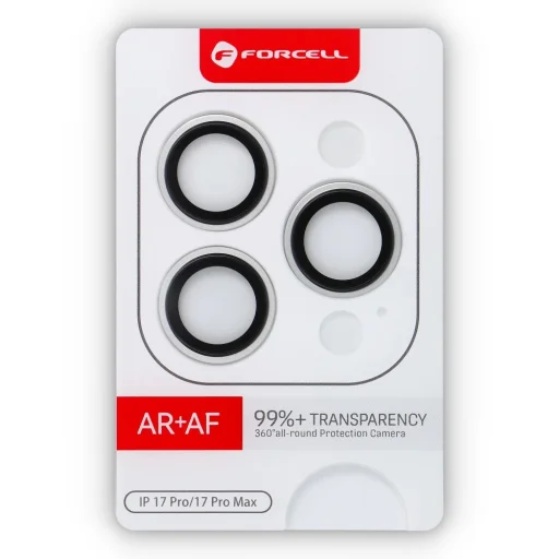 iPhone 17 Pro/17 Pro Max ochranné sklo na kameru Forcell Premium strieborné - 4