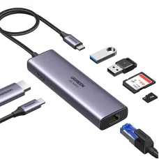Ugreen CM512 USB-C hub/adaptér 2x USB 3.0, HDMI 4K, RJ45, SD/TF, PD