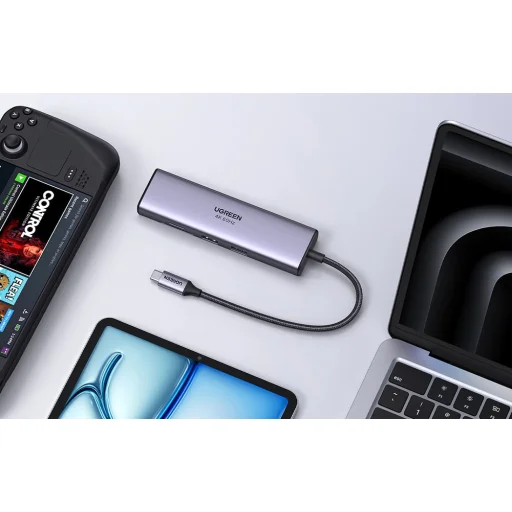 Ugreen CM512 USB-C hub/adaptér 2x USB 3.0, HDMI 4K, RJ45, SD/TF, PD - 2