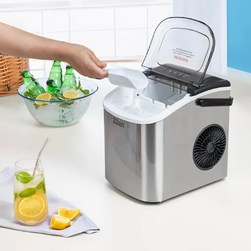 Zilan ZLN1177 výrobník ľadu, 95 W, 1,8-litrová nádrž, max. 15 kg denná kapacita, samočistiaci, nehrdzavejúca oceľ - 5