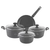 Zilan ZLN3277 súprava riadu, 7-dielna, vnútorný nepriľnavý povrch, 3 hrnce a 1 panvica, čierna farba thumbnail