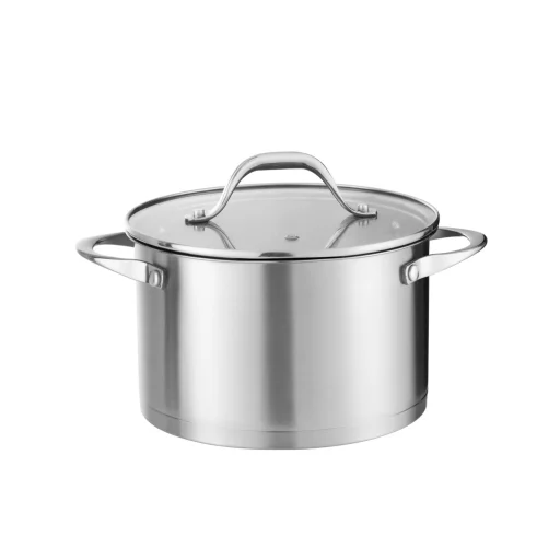 Zilan ZLN1368 rozsdamentes acél lábas fedővel, 24 cm, 5,5 literes, szegecselt fogantyúkkal - 1