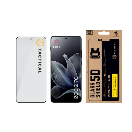 Tactical Glass Shield Privacy Stealth 5D Moto Edge 70 fekete üvegfólia - 3