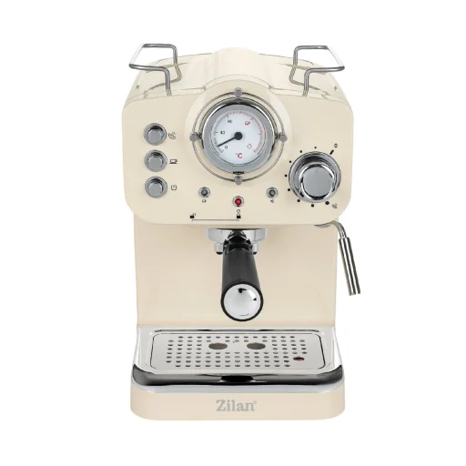 Zilan ZLN2992 retro espresso kávovar, 1100 W, 15 bar, kapacita 1,25 litra, napeňovač mlieka, béžový - 2