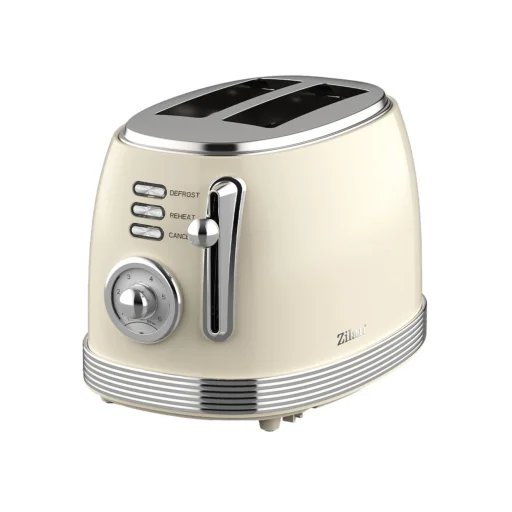 Zilan ZLN1191 retro hriankovač, 850 W, 6 stupňov, pre 2 hrianky, funkcia STOP, zásuvka na omrvinky, béžový - 1