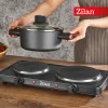 Zilan ZLN2181 elektrická varná doska, 2500 W, 2 varné platne, 2 regulátory teploty, bezpečnostný zámok, čierna thumbnail