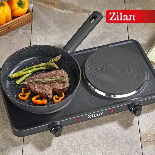 Zilan ZLN2181 elektrická varná doska, 2500 W, 2 varné platne, 2 regulátory teploty, bezpečnostný zámok, čierna - 4