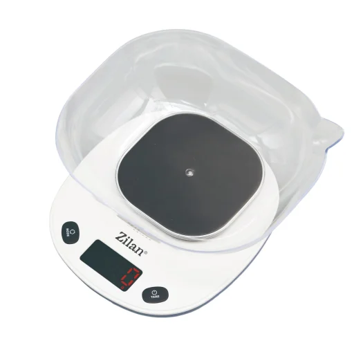 Zilan ZLN7880 misková kuchynská váha, max. 5 kg, 1000 ml miska, LCD displej, napájanie na batérie - 1