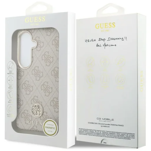 Samsung Galaxy S26 Guess 4G Rhinestone Round Logo MagSafe tok rózsaszín - 8