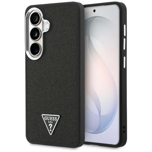 Samsung Galaxy S26 Plus puzdro Guess Fixed Glitter Triangle MagSafe čierne puzdro - 1