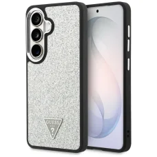 Samsung Galaxy S26 Guess Fixed Glitter Triangle strieborné puzdro
