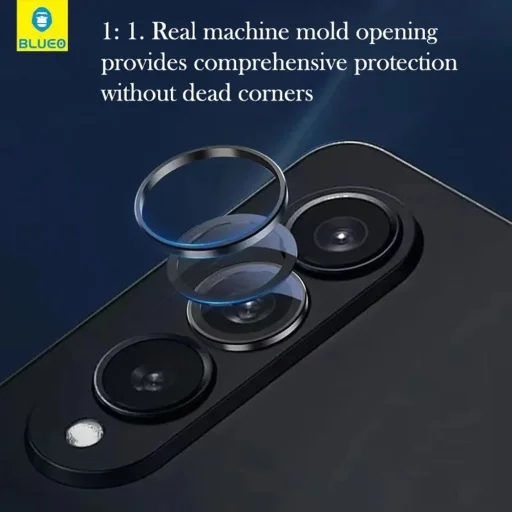 Blueo - Ochranná fólia na objektív fotoaparátu - Samsung Galaxy S26 Ultra - Čierne tvrdené sklo - 6