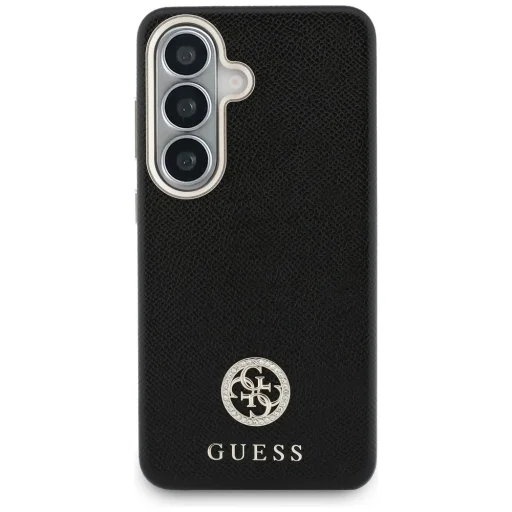 Samsung Galaxy S26 Guess Kamienkové Okrúhle Logo MagSafe Puzdro Čierne - 3