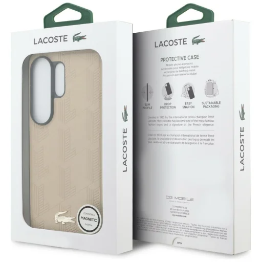 Samsung Galaxy S26 Ultra Lacoste Nomogram puzdro so zlatým logom, béžové - 8