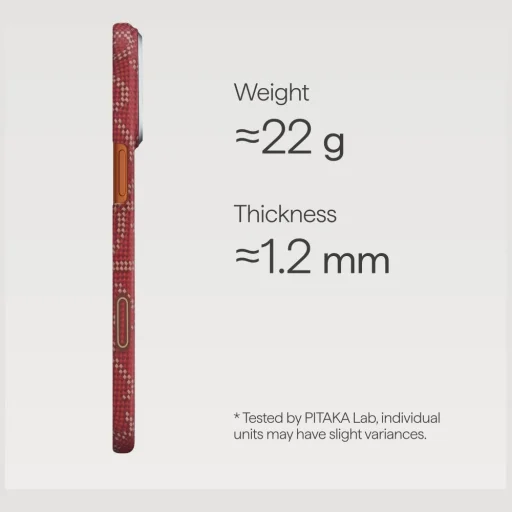 iPhone 17 Pro Max PITAKA Ultra-tenké Monogram MagSafe puzdro zlaté červené - 4