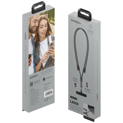ENERGEA Lasso Kábel s popruhom na krk pre USB-C telefón – USB-C 1.5 m 240 W Čierny - 8