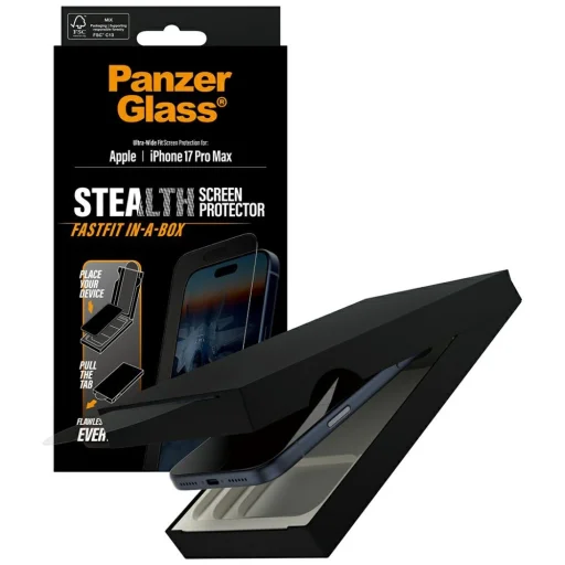 iPhone 17 Pro Max PanzerGlass Stealth Ultra-Wide Fit Fastfit tvrdené sklo - 4