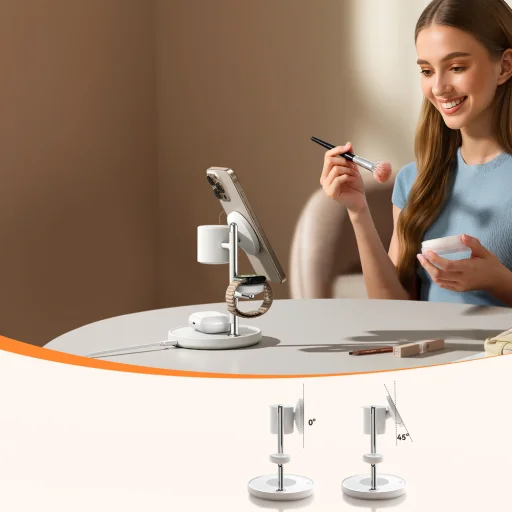 Joyroom JR-W23 Qi2 4 v 1 Bezdrôtová nabíjacia stanica – Biela - 11