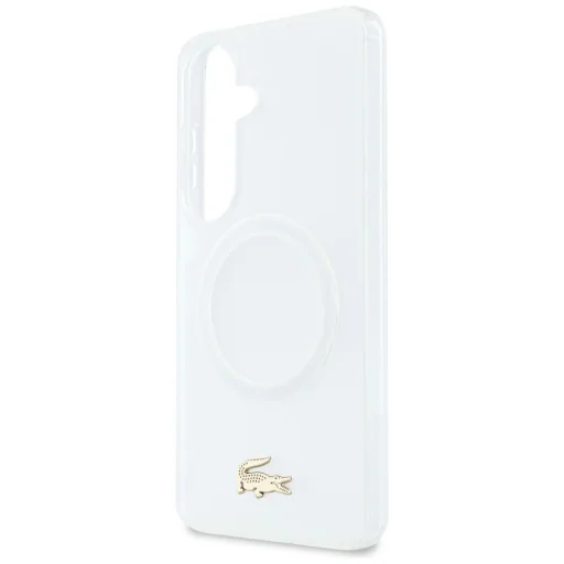 Samsung Galaxy S26 Nárazuvzdorné Matné Zlaté Logo MagSafe Puzdro – biele - 6