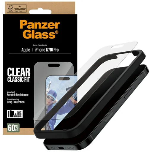 iPhone 17 / 16 Pro PanzerGlass Classic Fit EasyAligner tvrdené sklo - 4