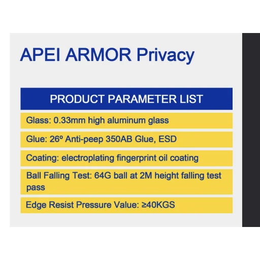 iPhone 13 Pro prémiové privátne ochranné sklo Apei Armor Privacy - 4