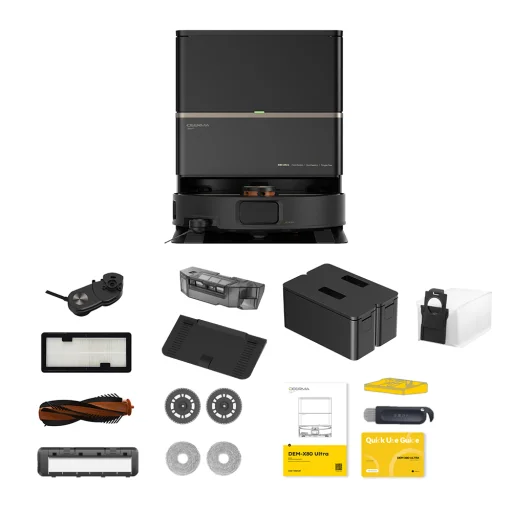 Deerma - Robotporszívó és felmosó (X80 Ultra) - 23.000Pa, 360° LiDAR lézeres navigáció, hangvezérlés - Fekete - 7