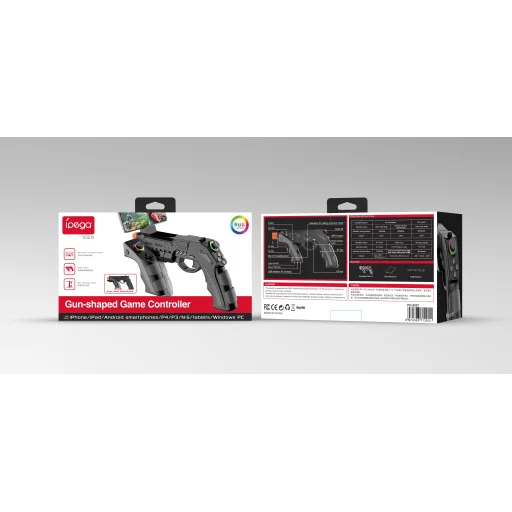 iPega 9257 Herný ovládač v tvare zbrane pre Android/iOS/PS3/PS4/PC/N-Switch/SmartTV Čierny - 4