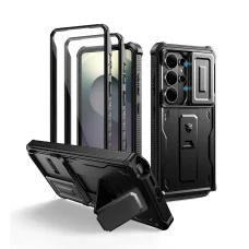 Puzdro Dexnor pre Samsung Galaxy S26 Ultra s výklopným stojanom, čierne 360 nárazuvzdorné