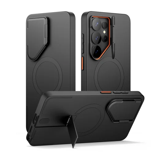 Samsung Galaxy S26 ULTRA SURITCH Magsafe puzdro s vyklápacím stojanom, čierne nárazuvzdorné - 1