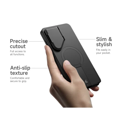 Samsung Galaxy S26 ULTRA SURITCH Magsafe puzdro s vyklápacím stojanom, čierne nárazuvzdorné - 9